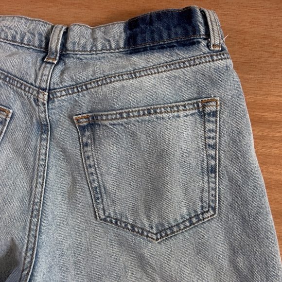 REFORMATION wide leg jeans size 27 raw hem flare light blue wash boho casual USA - Picture 6 of 7